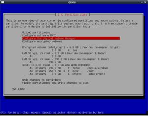 Debian installation - adding logical volumes with LVM