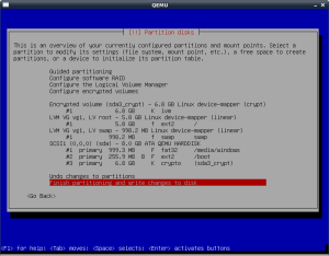 Debian installation - completing filesystem setup